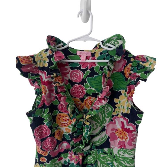 Lilly Pulitzer Bright Florals on Navy Clare Dress Size M - Picture 2 of 4